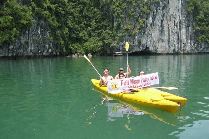1 Day Boat Tour: HaLong Bay, Lan Ha Bay, Natural Beach and Full Moon Party - Stop 3: Hạ Long Bay natural beach swimming + cave exploration