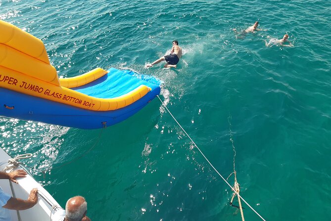 2.5 hour Glass Bottom Boat Trip, Snorkeling, Sliding and Fun - The Super Jumbo Slide: high fun, with a kid-size caveat