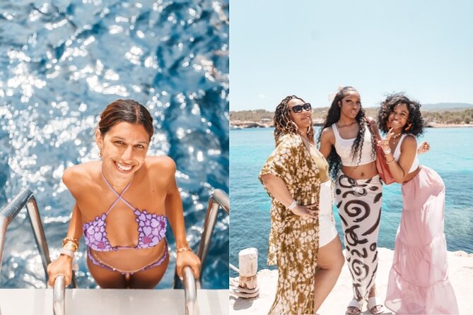 5 Hour Adults Ibiza Boat Trip + lunch, 6 drinks, SUP Boards & DJ - From Cala Bassa to Cala Conta: sailing time that sets up Es Vedra