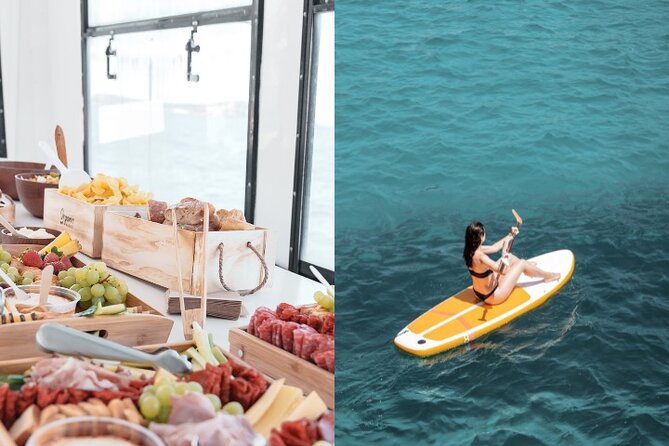 5 Hour Adults Ibiza Boat Trip + lunch, 6 drinks, SUP Boards & DJ - Lunch, up to 6 drinks, and whether this price actually makes sense