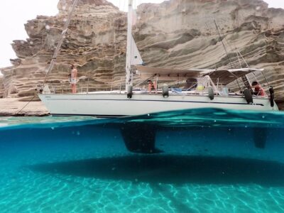 Adamantas: Full-Day Milos & Poliegos Boat Tour with Meals - Morning sail with Klima, Arkoudes, and breakfast on deck