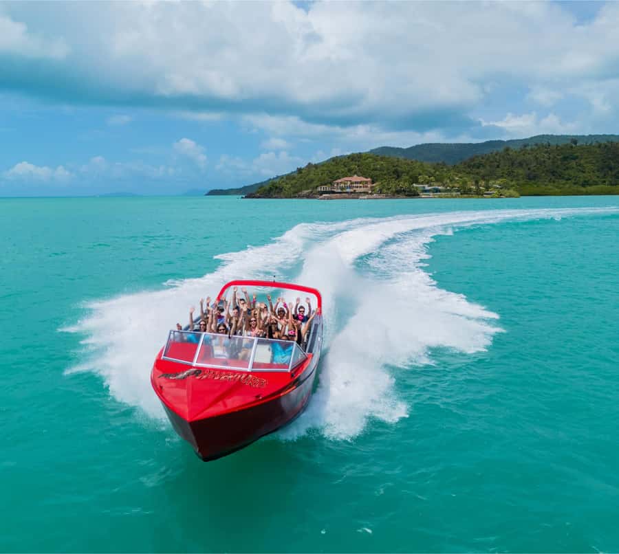 Airlie Beach: 30-Minute Jet Boat Ride - What you see at high speed: Coral Sea Marina, Pioneer Bay, and Whitsunday Islands