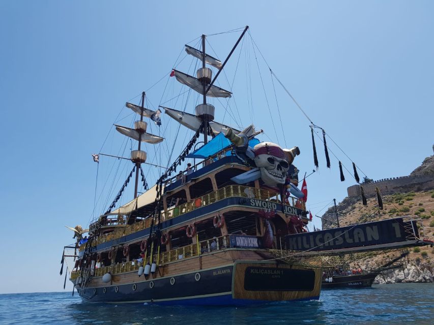 Alanya: Pirate Boat Tour w/ BBQ & Foam Party - From SWORD LION Pickup to First Splash