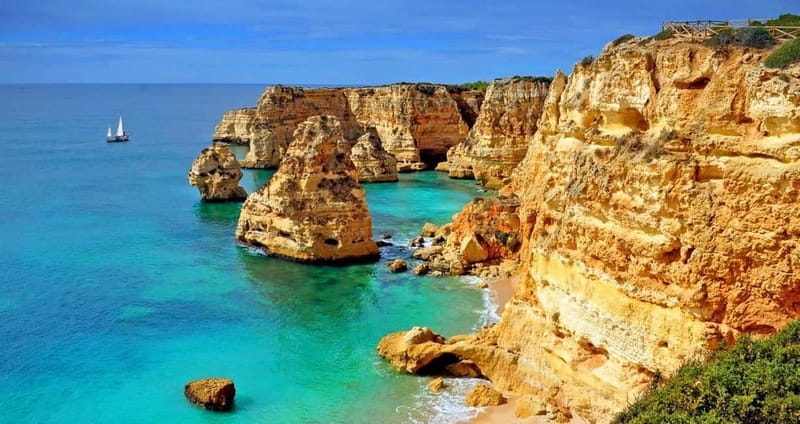 Algarve Adventures from Lisbon + Benagil Cave Boat Tour! - Carvoeiro and Algar Seco: cliff paths and the Boneca Cave windows