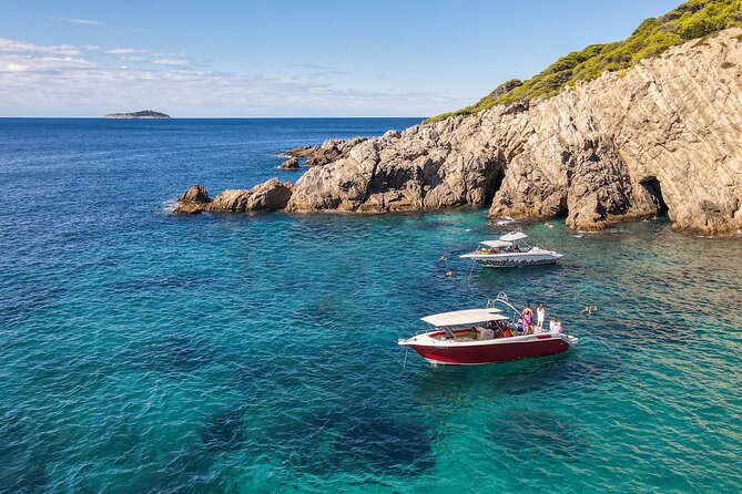 Blue Cave, Green Cave & Lopud Beach small group Speed boat Tour - The Old Town Water View: Lovrijenac Fortress Comes First