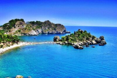 Boat tour Giardini Naxos Taormina Isola Bella Blue Grotto - Taormina by sea: cliffs, coves, and the Ancient Theater area