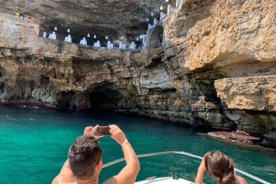 Boat tour of the Polignano a Mare caves with aperitif - Starting at Abbazia di San Vito: Fishermen, Fishponds, and Views