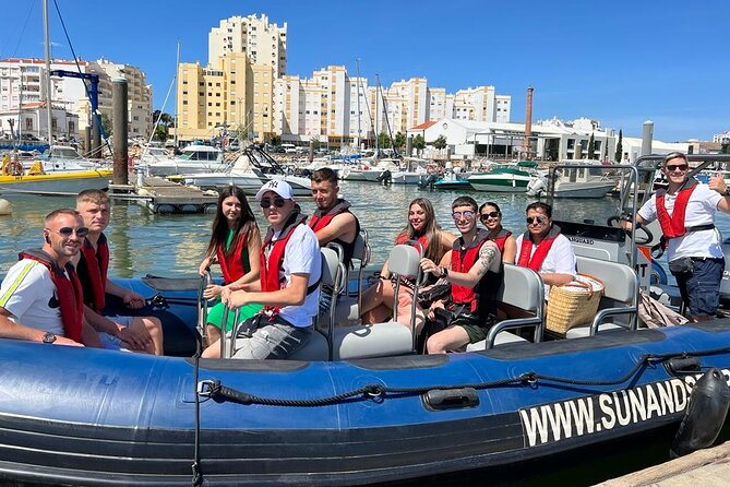 Boat trip along the Golden Coast and Benagil Caves - Start at Rocha Beach and Portimão Marina: your warm-up stretch