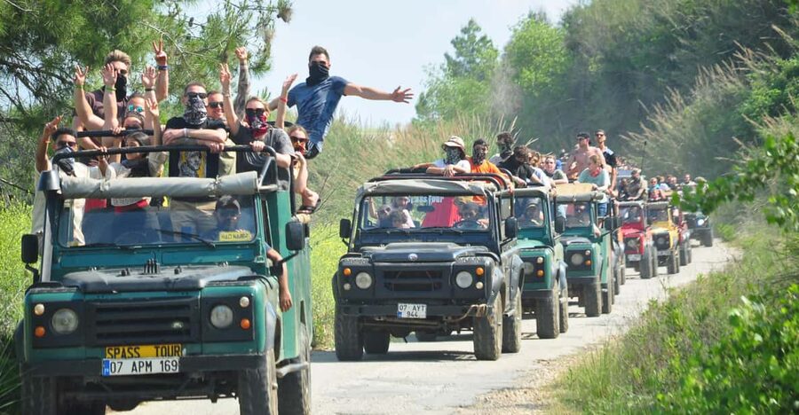 City of Side: Jeep Safari & Green Lake Boat Trip with Lunch - Safety briefing and the jeep convoy reality