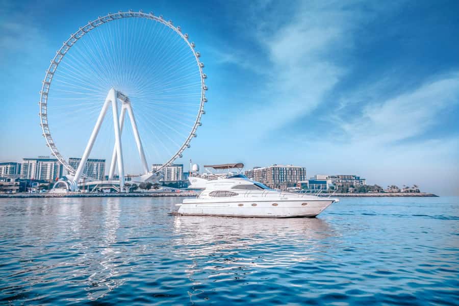 Dubai Yacht Tour - Boat Trip upto 12 guests Private event - Onboard Comfort: Wi‑Fi, Music System, Towels, and the BBQ Setup