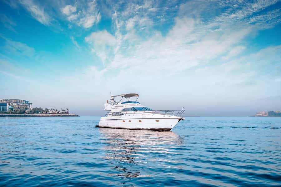 Dubai Yacht Tour - Boat Trip upto 12 guests Private event - Rules You Need to Know: Swimming Windows, Alcohol Proof, and No-Shoe Policy