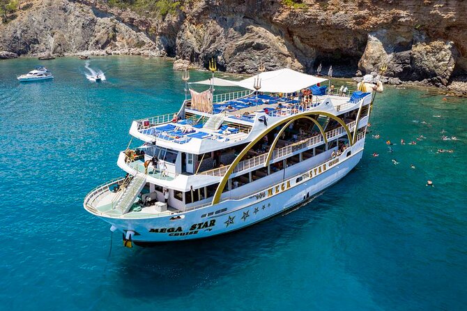 From Antalya To Kemer Mega Star Boat Trip w/Free Transfer - Phaselis Bay: the 90-minute swim break plus lunch