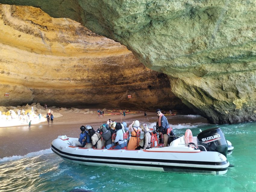 From Portimão: Benagil Caves & Marinha Beach Boat Tour - Entering Benagil Cave: sunlight through the dome opening