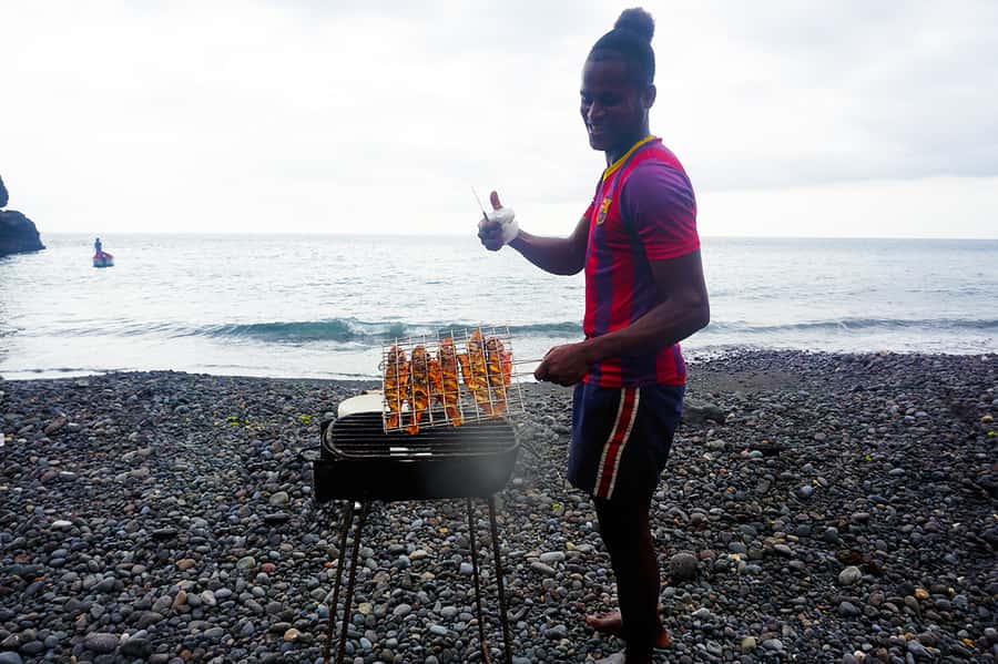 From Praia: Boat Trip, Snorkeling, Cave & BBQ on the Beach - From Praia pickup to Assomada photo stops