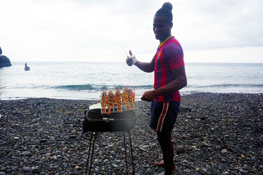 From Praia: Boat Trip, Snorkeling, Cave & BBQ on the Beach - Águas Belas caves: snorkeling plans vs. what the sea decides