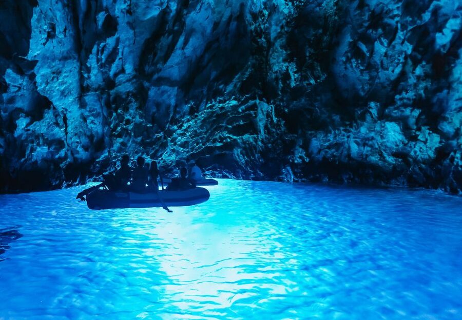 From Split: Blue Cave & 5 Islands with Vis & Hvar Boat Tour - Blue Cave on Biševo: The Color Show and Weather Reality
