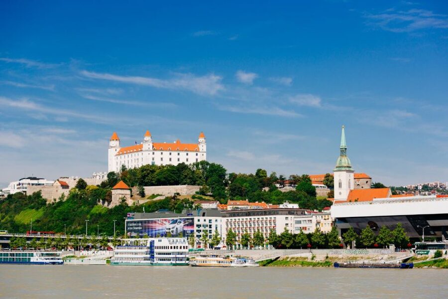 From Vienna: Guided Tour to Bratislava with Speed Boat Ride - The Bratislava walking tour: Michael’s Gate to St. Martin’s Cathedral