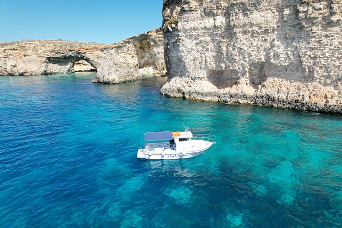 Half Day Blue Lagoon, Comino, Gozo and Malta Private Boat Trip - Crystal Lagoon (Comino): clear water time and caves on the same stop