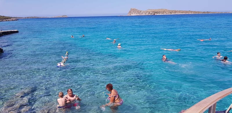 Heraklion Areas : Elounda Boat Trip -The Authentic - Kolokytha Beach: long swim time plus real lunch comfort
