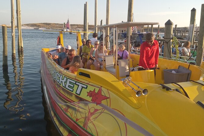 Hydro Rocket Dolphin Sightseeing Boat Tour from Destin - Harborwalk, Destin Bridge, and the Crab Island return loop