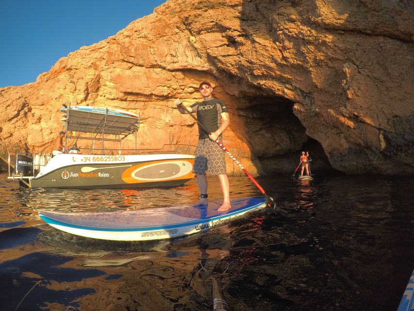 Ibiza: SUP & Snorkel Boat Tour with Caves, Drinks & Photos - Key points at a glance