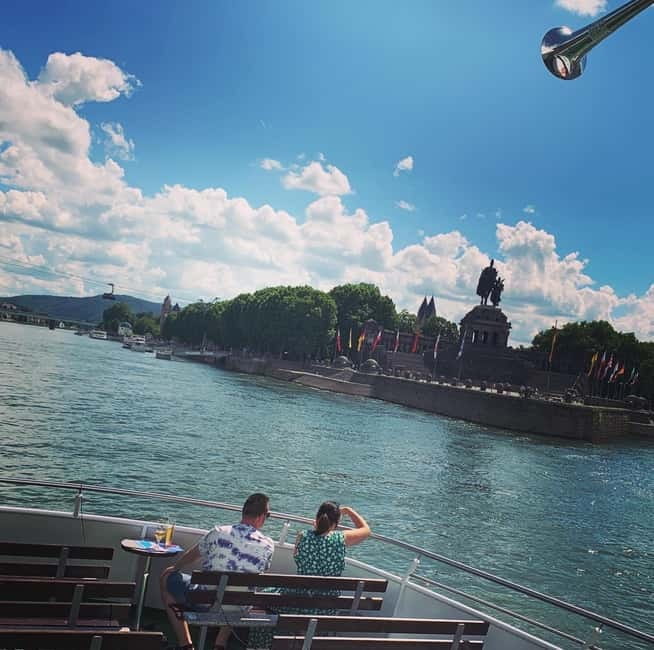 Koblenz: City & Sightseeing Boat tour on the Rhine - Deutsche Eck and Ehrenbreitstein Fortress: the ride starts with fireworks