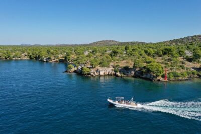 Kornati Private Boat Tour Experience - St. Anthony Channel panorama and St. Nicholas fortress moments