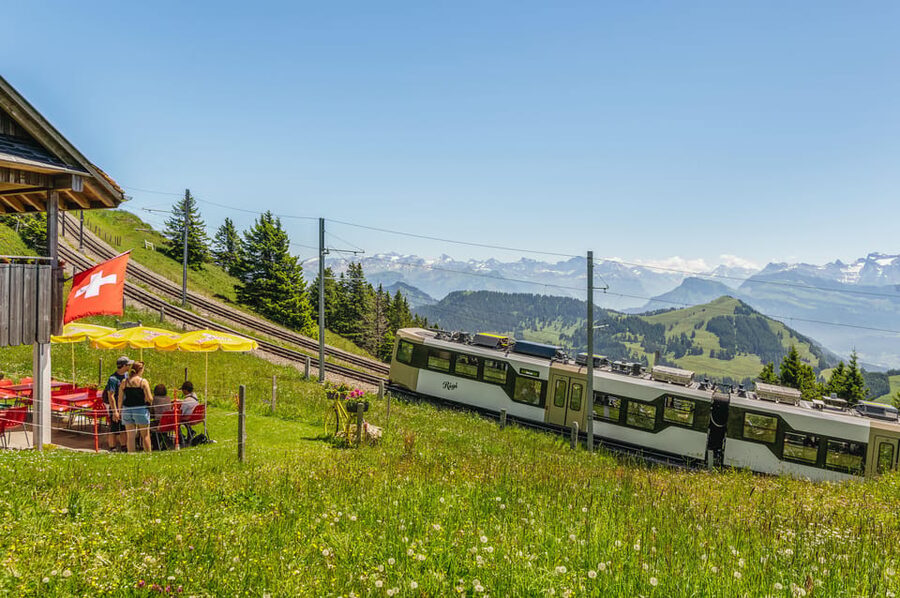 Lucerne: Boat Trip, Mount Rigi Train, & Mineral Baths Ticket - Lucerne start: Landungssteg 1 and the SGV lake cruise