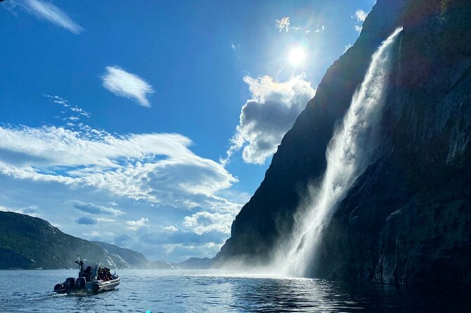 Lysefjorden & Pulpit Rock RIB-Safari from Stavanger - Hengjanefossen Waterfall (Whisky Falls): 75 meters from the base