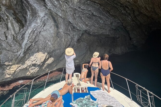 Mallorca Beach & Caves 4hr Boat Trip Drinks, Tapas, SUP & Snorkel - Coastline scenery: caves and Cap de Formentor views from the boat