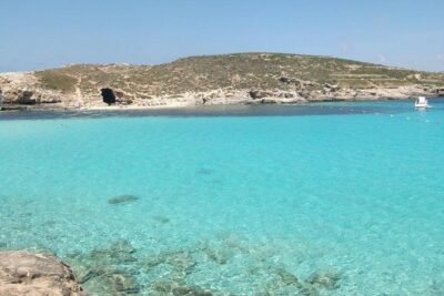 Malta Private Charter from Mellieha: Gozo, Comino, Blue Lagoon - Blue Lagoon from the boat: the swim stop you plan the whole trip around