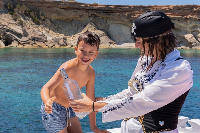 Meet the Sea: Family Boat trip to Conillera island - Kid activities: treasure hunt, coloring, and pirate-level fun