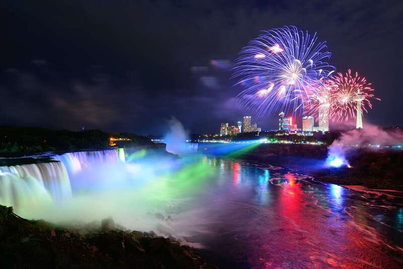 Niagara Falls: Day & Night Tour with Boat Ride and Dinner - Illumination Tower: you pick the colors, then fireworks finish the night