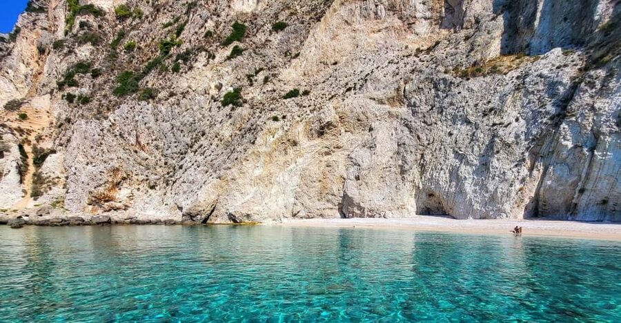 Paleokastritsa: Kasteli, Blue Caves, & Limni Beach Boat Trip - Limni Beach Glyko: 1.5 hours to swim, cool off, and snorkel if you want
