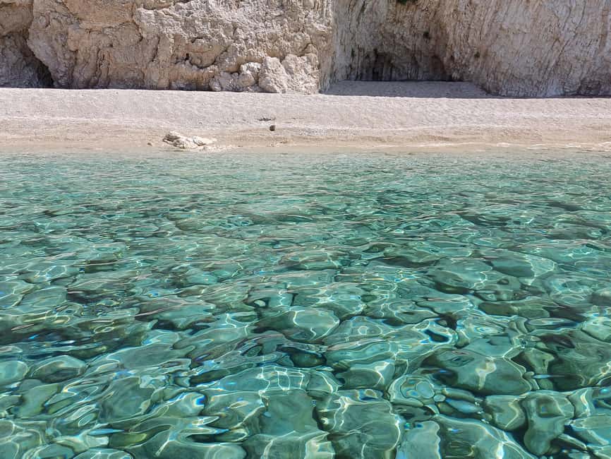 Paleokastritsa: Kasteli, Blue Caves, & Limni Beach Boat Trip - St. Spiridonas/Agios Spiridonas finish: you land right near Paleokastritsa’s main beach area