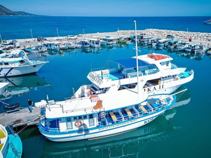 Paphos: Blue Lagoon Boat Trip with Transfers - What you get on board: wine, fruit, orange squash, and small comforts