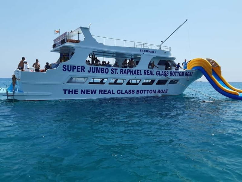 Paphos: Glass Bottom Boat Trip with Swimming or Snorkeling - Underwater viewing: Vera K. shipwreck and sponges from above