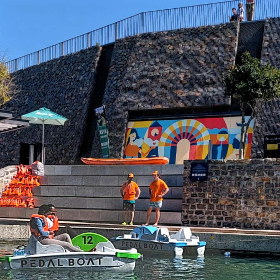 Pedal Boat Ride V&A Waterfront - Cape Town - Gliding through the canal toward CTICC (and how to enjoy the views)