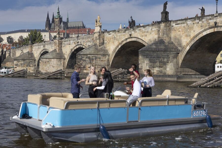 Prague: Beer Boat Tour - Charles Bridge, National Theatre, Kampa Island, and castle views from the deck