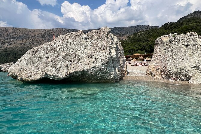 Saranda:Boat Tour to Kakome,Hidden Cave & Beaches,with snorkell. - Stop 3: Krorëza Beach (3 hours) with sunbeds—your main break of the day