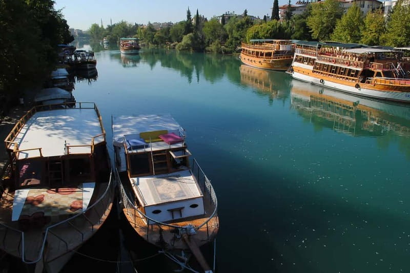 Side: Manavgat River Boat Trip & Grand Market w/ Lunch - Lunch on board: fish, chicken, pasta, and salads (included)