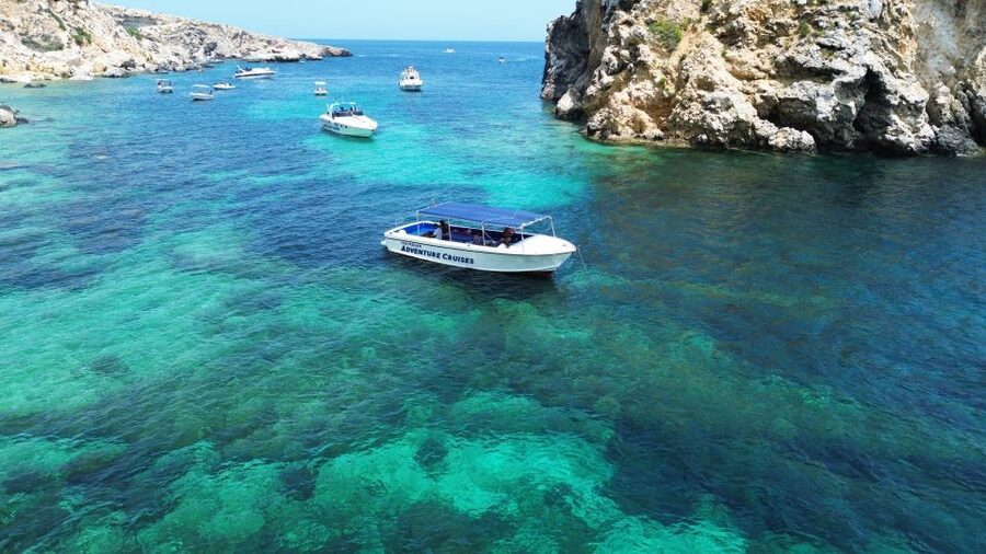 Sliema: Boat Trip to Comino Blue Lagoon, Gozo, and Caves - Halfa Rock (Gozo): a second swim stop that breaks up the day