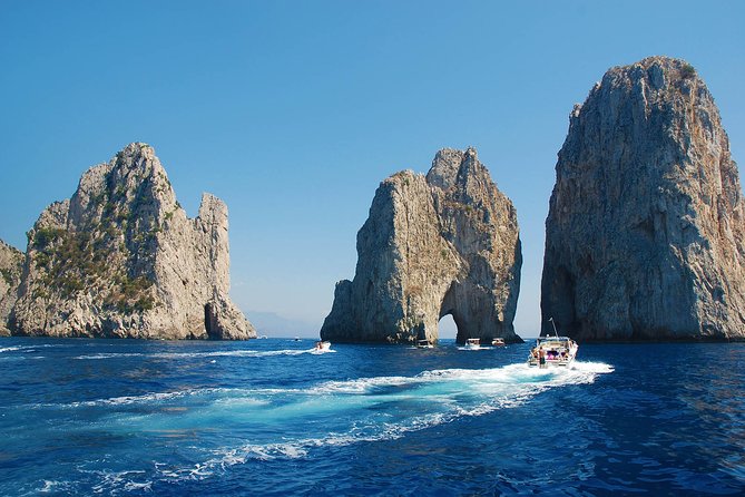 Small Group Boat Tour Capri & Blue Grotto with Swimming Stops - Capri cave circuit: White Grotta and Green Grotta from the water