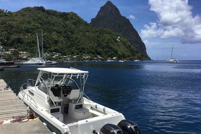 St. Lucia Private Boat Tour, Mud Bath, Waterfall & Beach Time - The film-scene viewpoint and Pitons-style photos