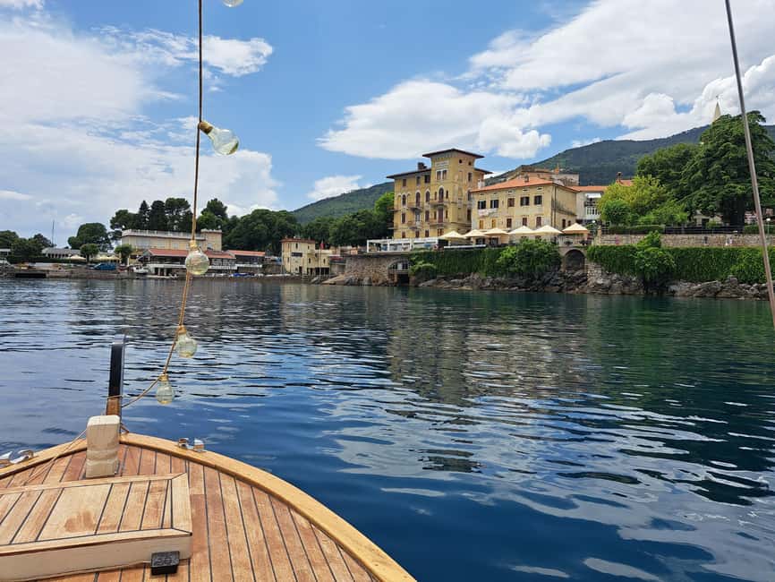 Sunset or Swim Ride Opatija on Madonnina Boat Tour - From Opatija harbor: how the cruise to Volosko works in real time