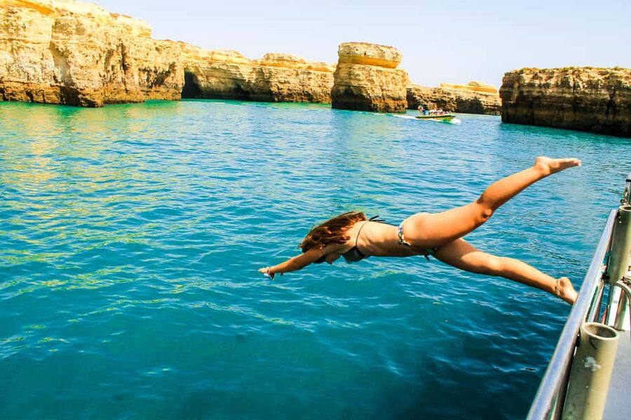 Vilamoura: Benagil Cave Boat Trip with Beach BBQ and Kayak - Dolphins: The Chance Encounter That Feels Worth the Ride